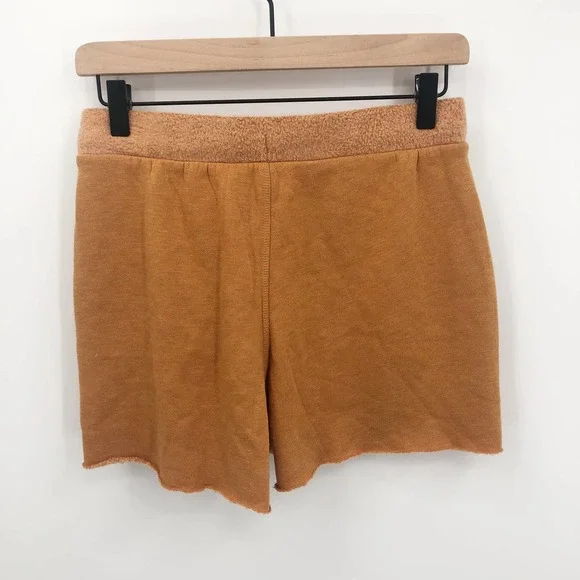 FREE PEOPLE Kelly Washed Cognac Sweatshirt Set Shorts Top Size Medium NEW - Picture 7 of 13
